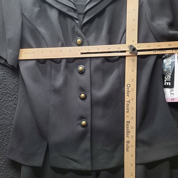 Danny & Nicole Womens 2 Piece Set Black Size 6P 100% Polyester Pants And Jacket - Picture 3 of 16